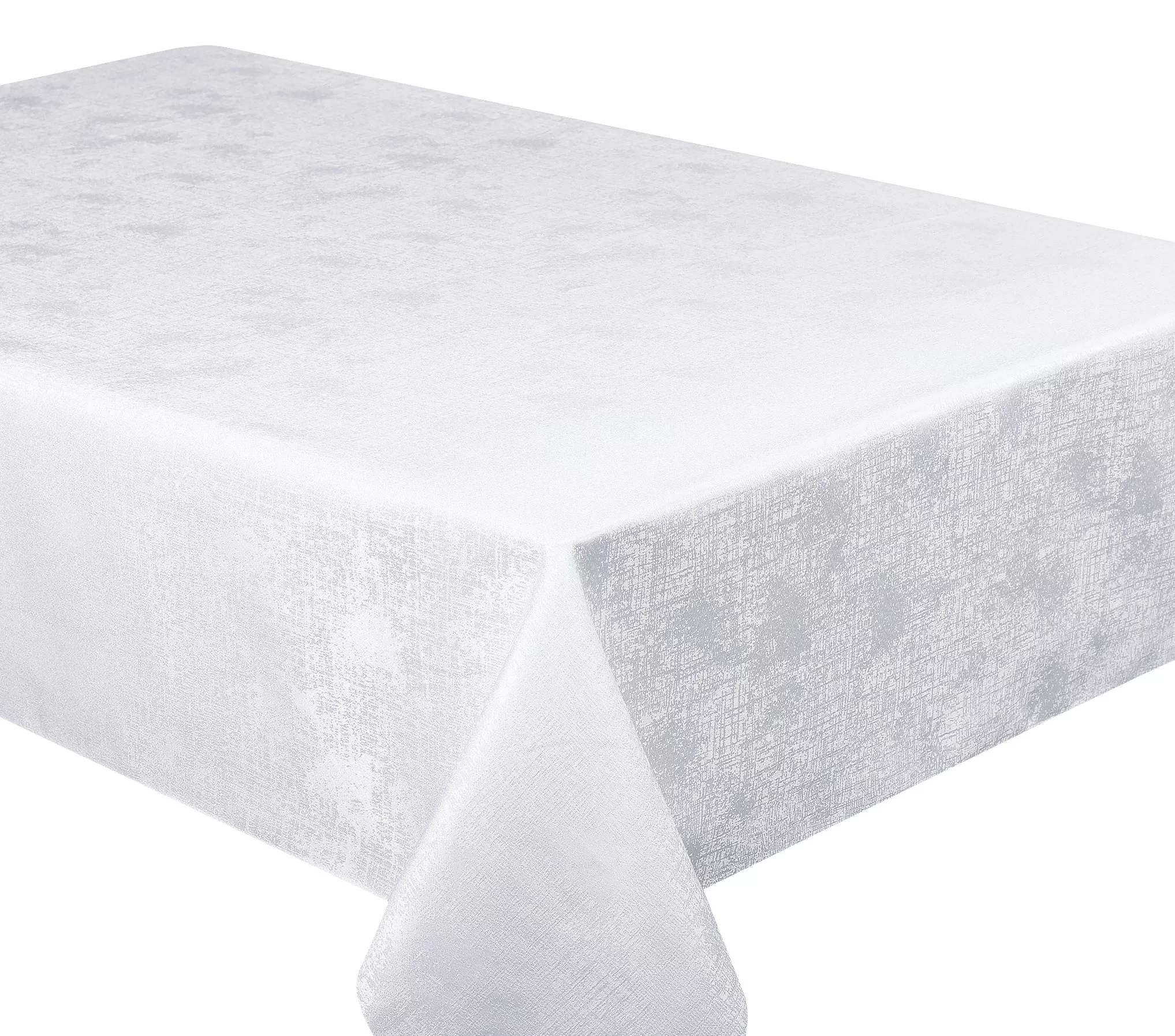 Looks & Feels Like Silk Polyester Table Cloth – White Glimmer – 60"x 120"