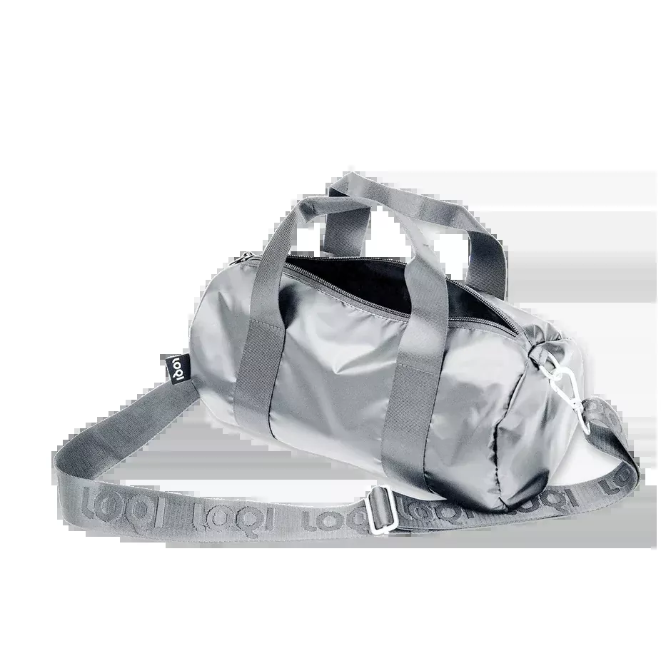 LOQI Reusable Small Weekender Bag – Metallic Silver – 4" x 7.8"