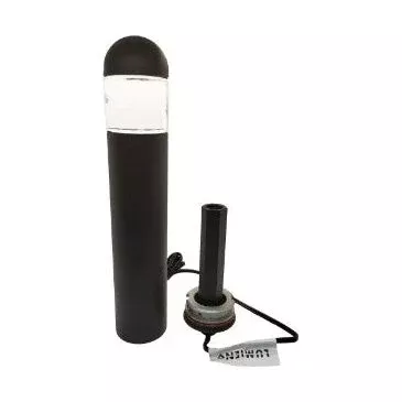 Lumien A2A2-BK Area, Modular, Aluminum - Black, Rounded Top Bollard (M4A1 Module Not Included), 10-15V