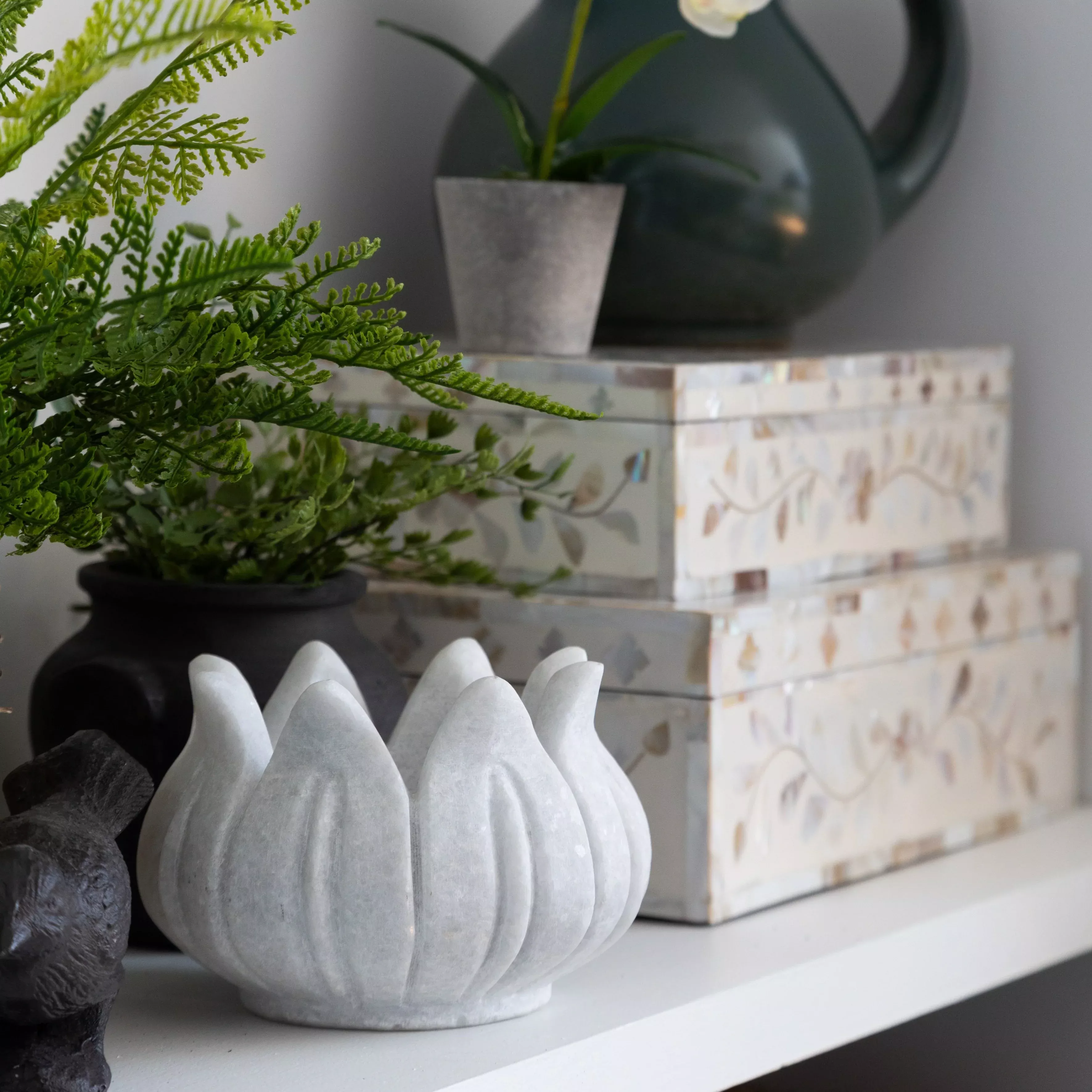 Marble Lotus Decorative Bowl