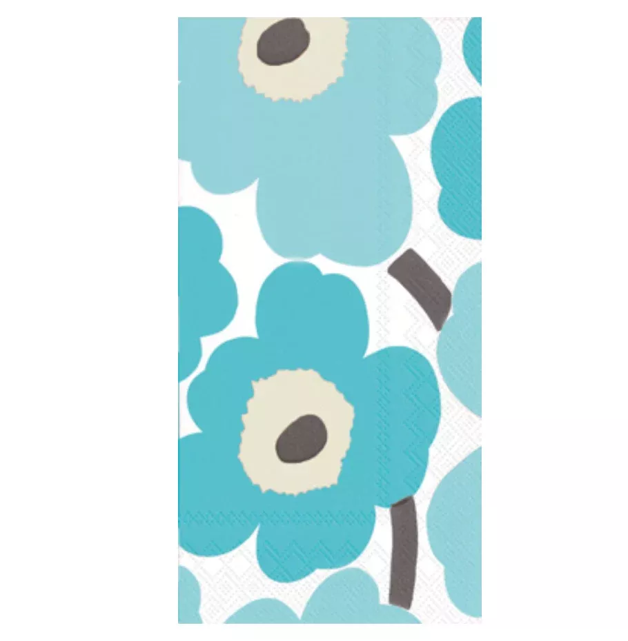 Marimekko Unikko Turquoise Guest Towels - 16pk