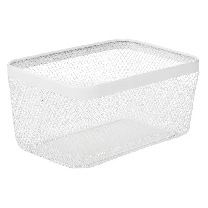 mDesign Wire Mesh Basket– White – 12” x9” x 6"