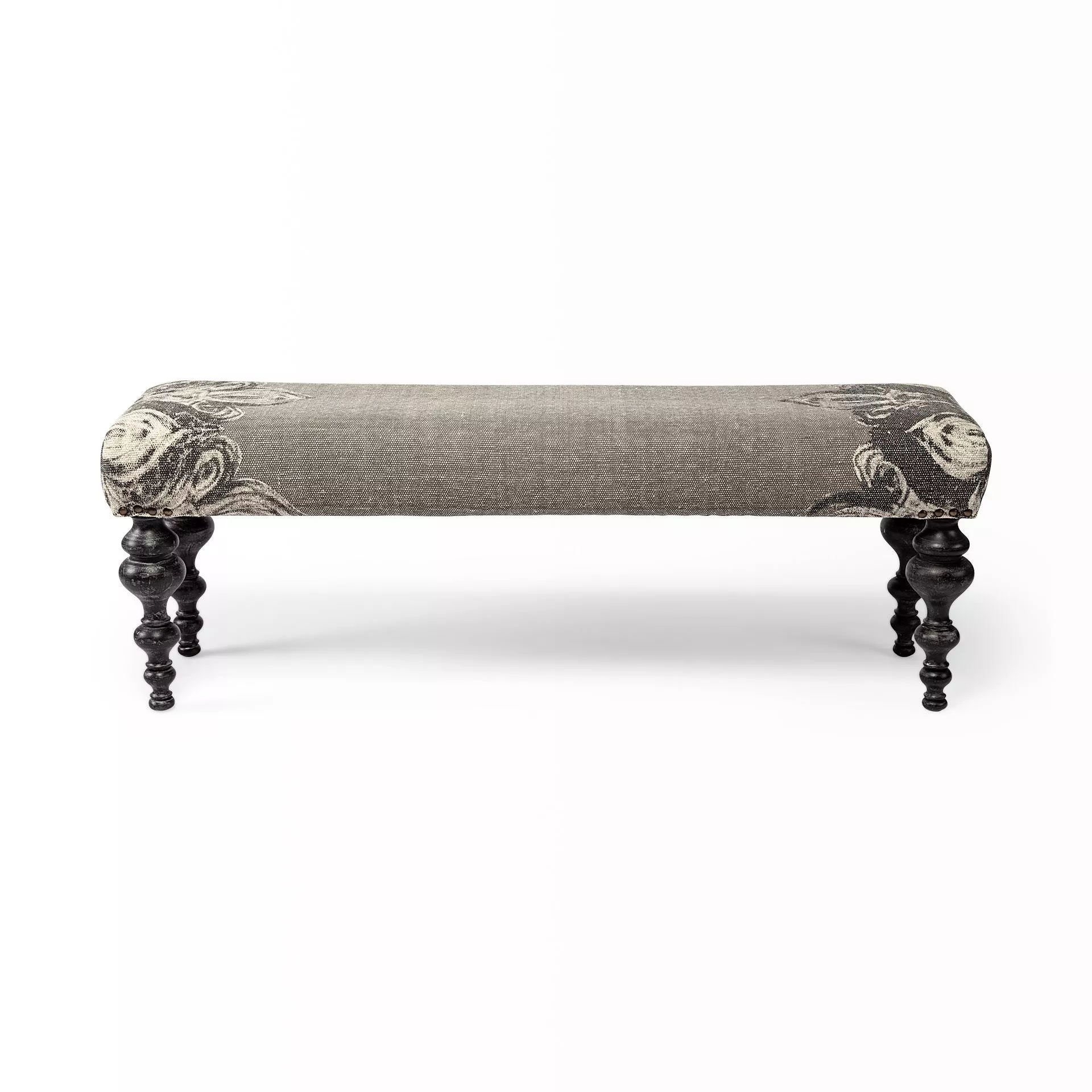 Medina Upholstered Bench with Turned Legs