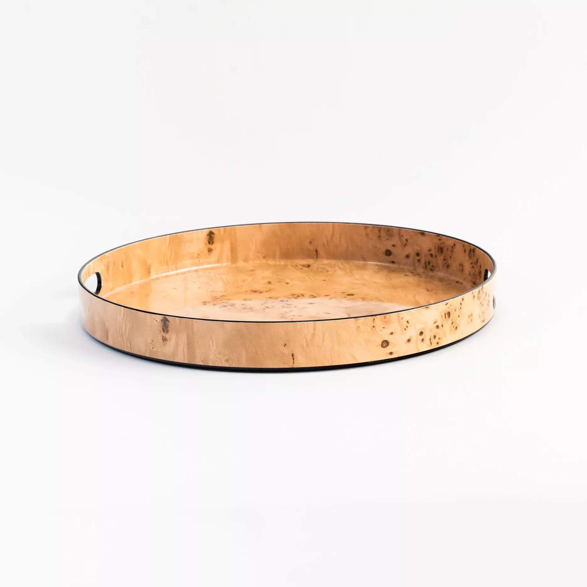 Medium Burl Wood Round Tray