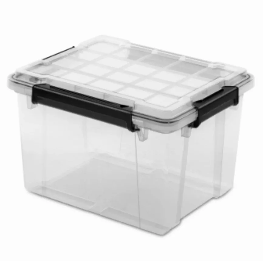 Medium Clear Base Gasket Box with Lid– 34 Qt