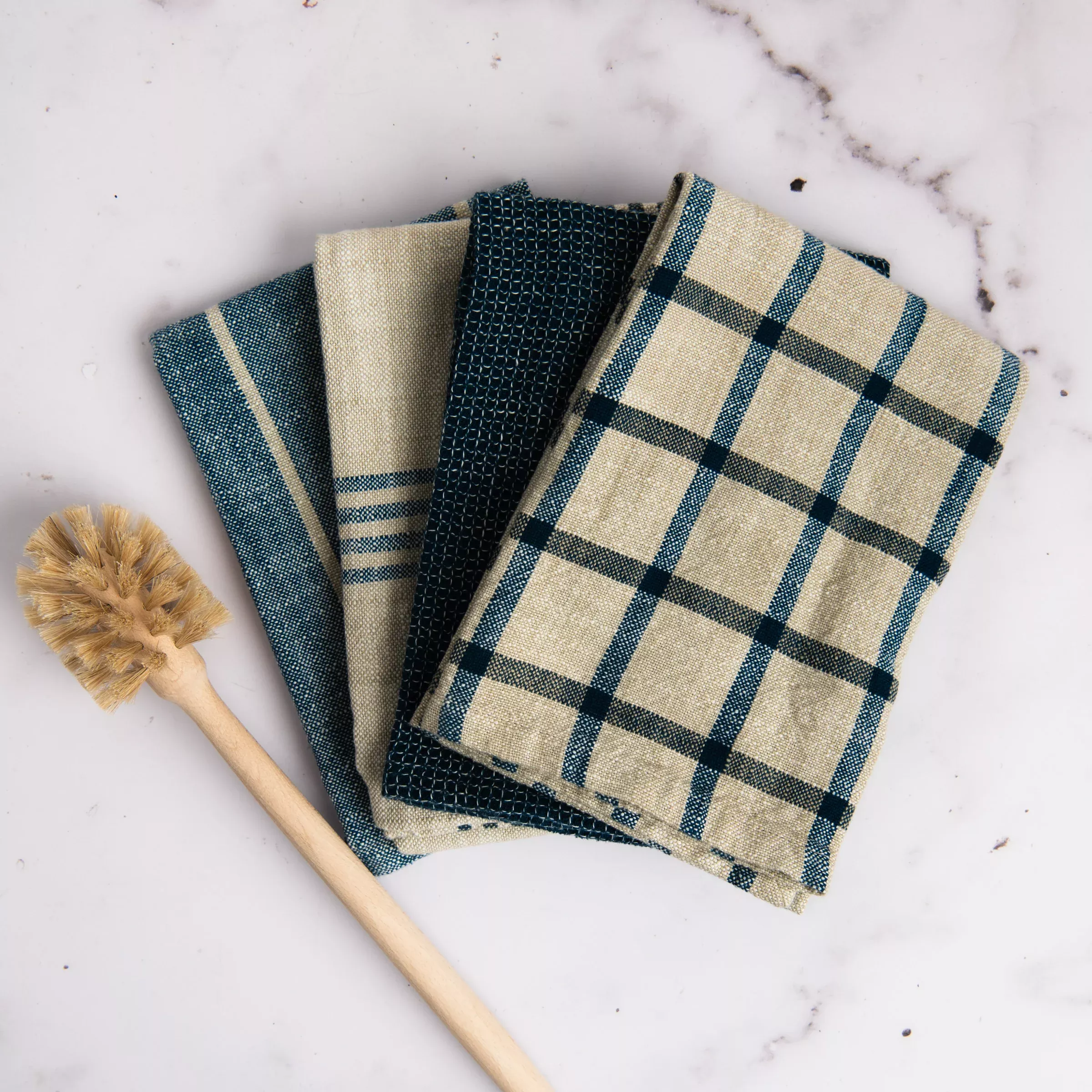 Midnight Blue Canyon Woven Dishtowel, Set of 4