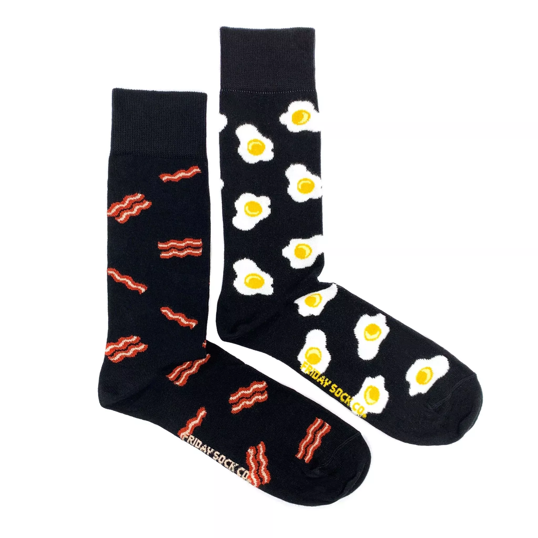 Mismatched Men's Socks with Bacon & Eggs