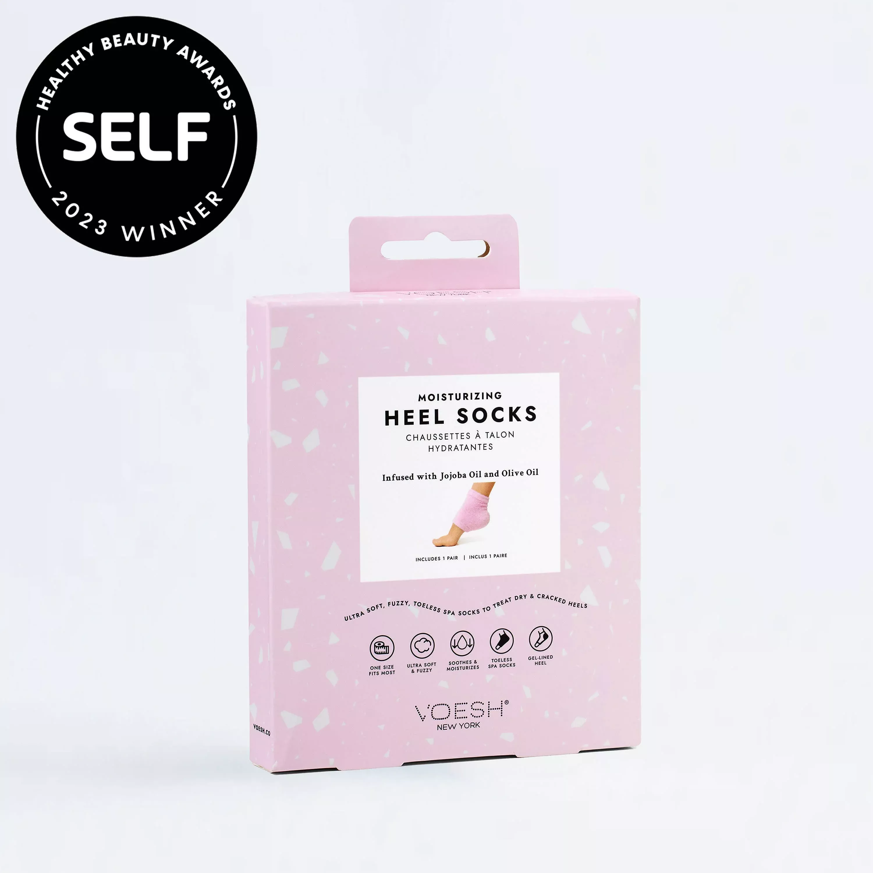 Moisturizing Heel Socks in Pink
