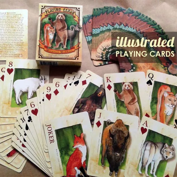 Mountain Mammals Playing Cards