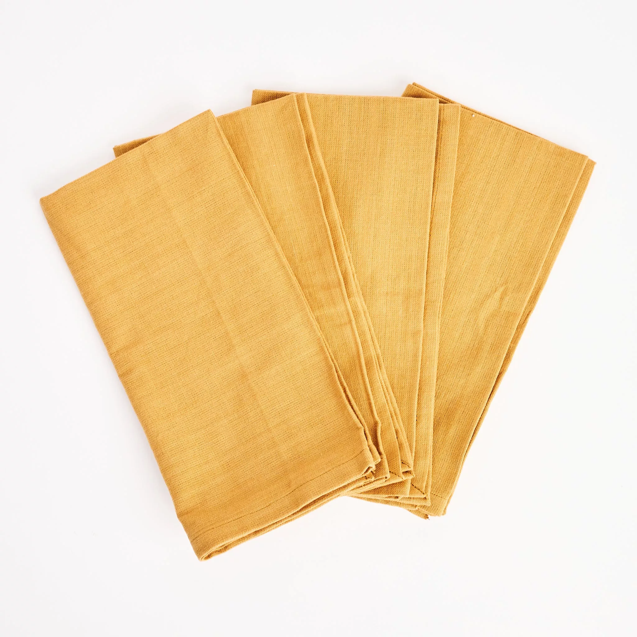 Mustard Homespun Napkins, Set of 4