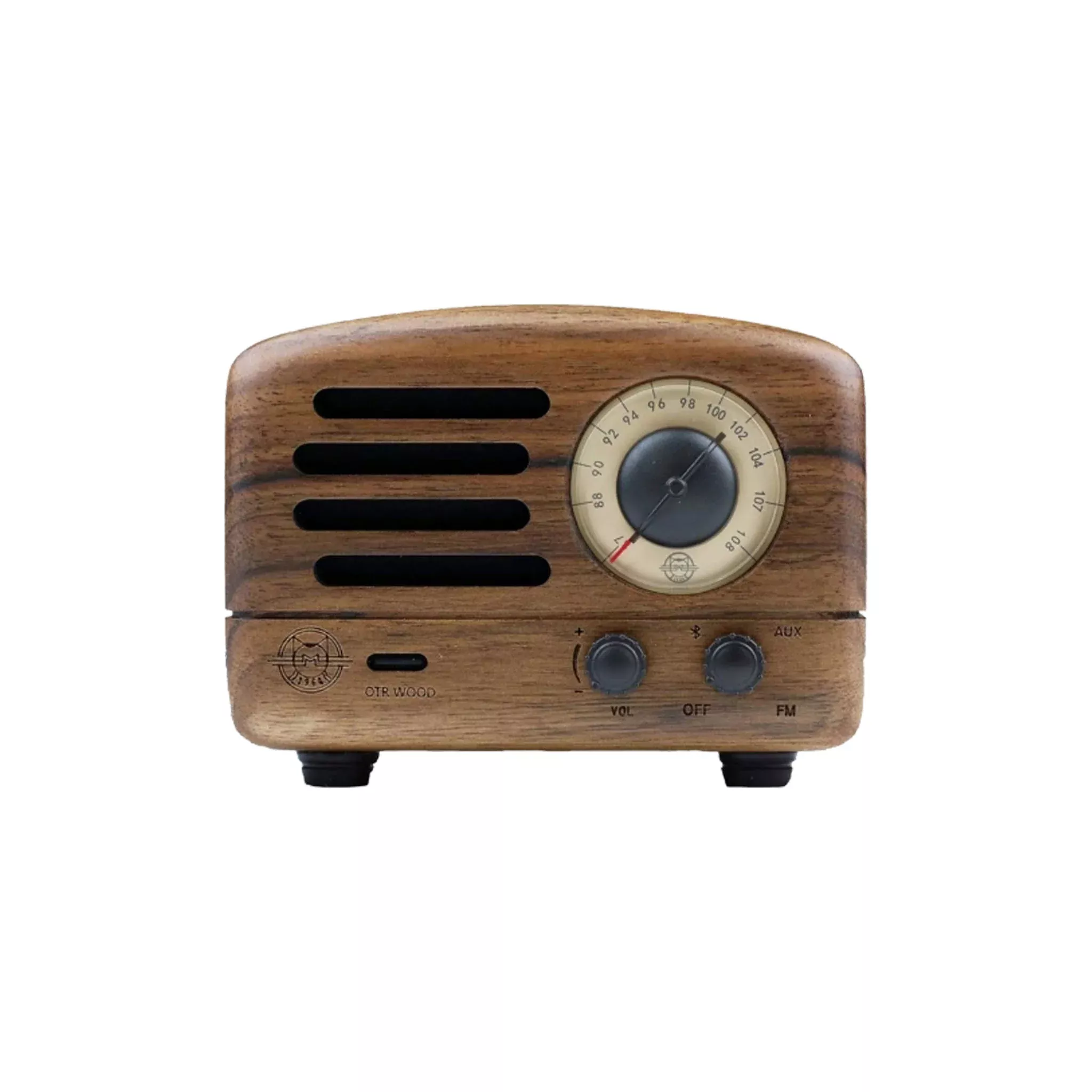 Muzen OTR Wireless FM and Bluetooth Speaker in Walnut