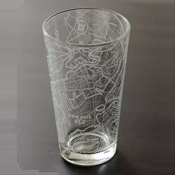 NYC Marathon – 26.2 - Marathon Map Pint Glass – 16oz