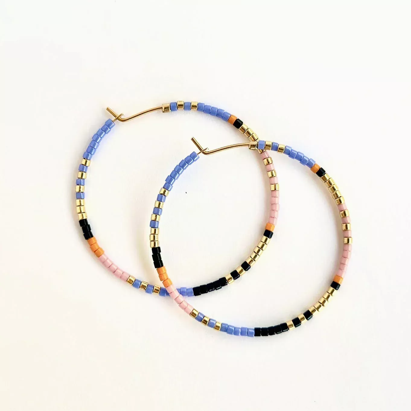 Ocean Breakup Large Beaded Hoop Earrings in Amazon