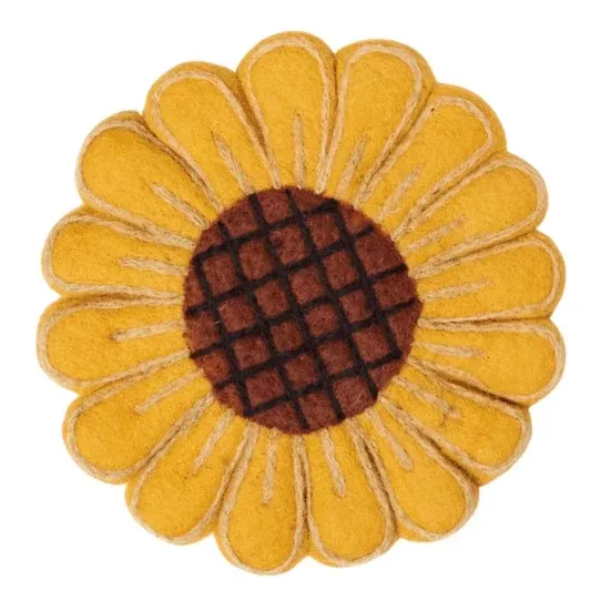 Once Again Wool Trivet - Sunflower – 8"