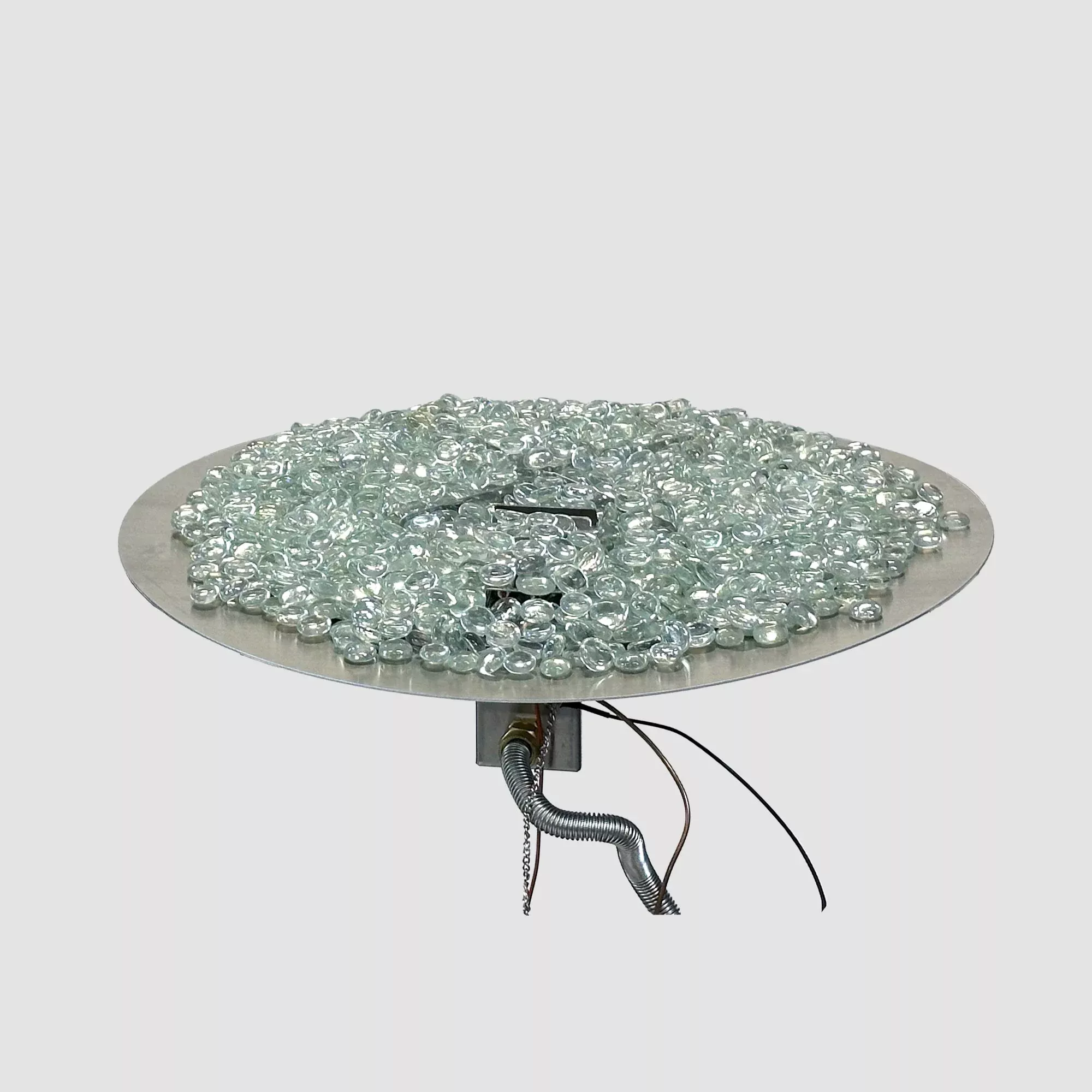 The Outdoor GreatRoom Crystal Fire Plus Round Gas Burner Insert and Plate Kit