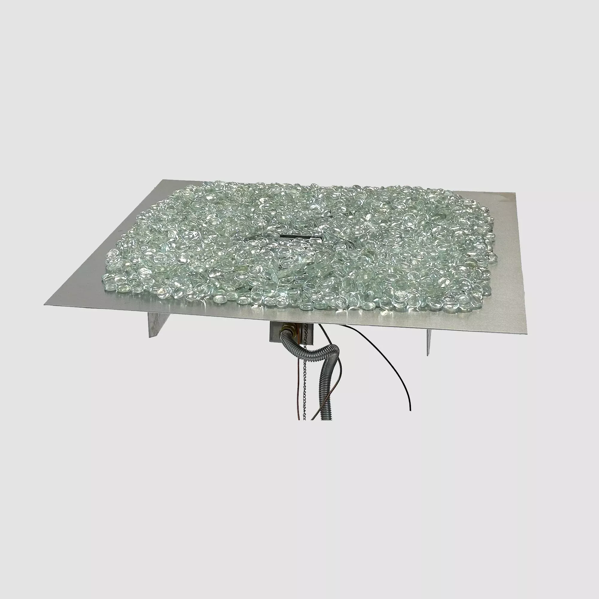 The Outdoor GreatRoom Crystal Fire Plus Square Gas Burner Insert and Plate Kit