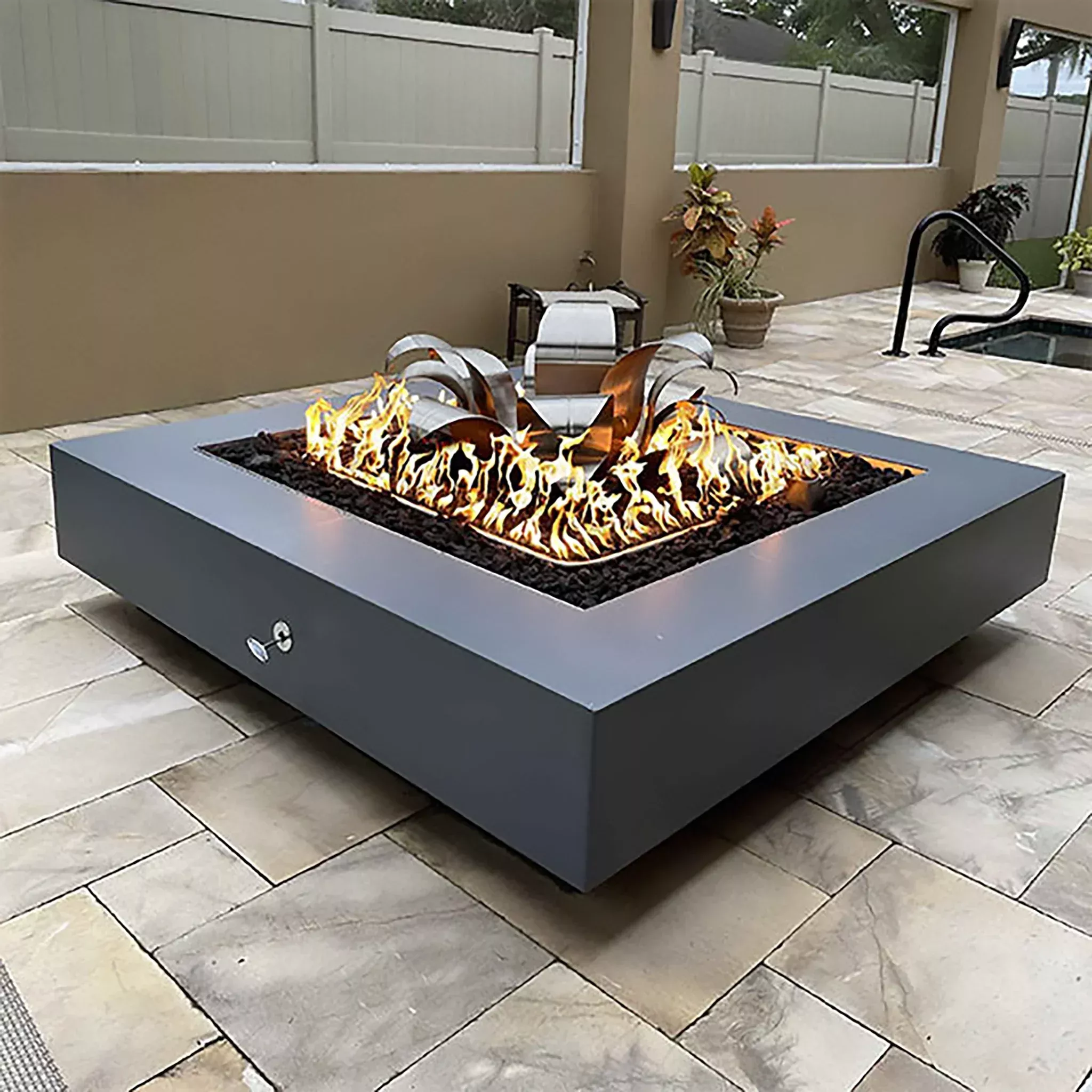 The Outdoor Plus 48" Cabo Square Concrete Gas Fire Pit