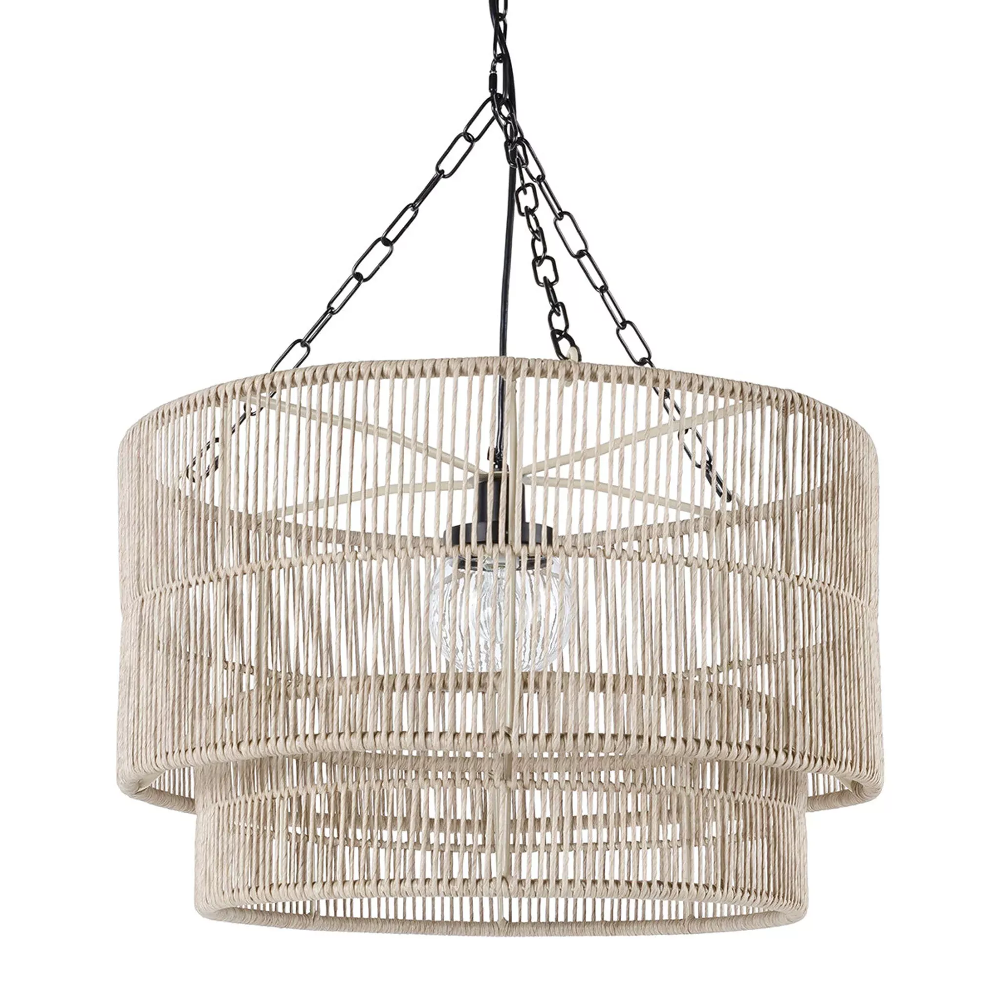 Palecek Tanner Outdoor Drum Pendant in Natural