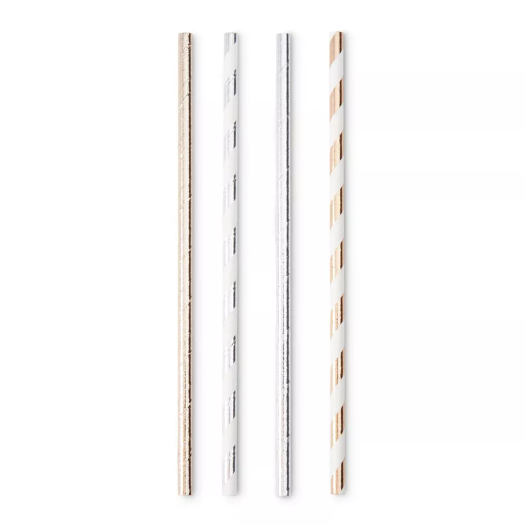 Paper Drinking Straws – Metallic – 100ct