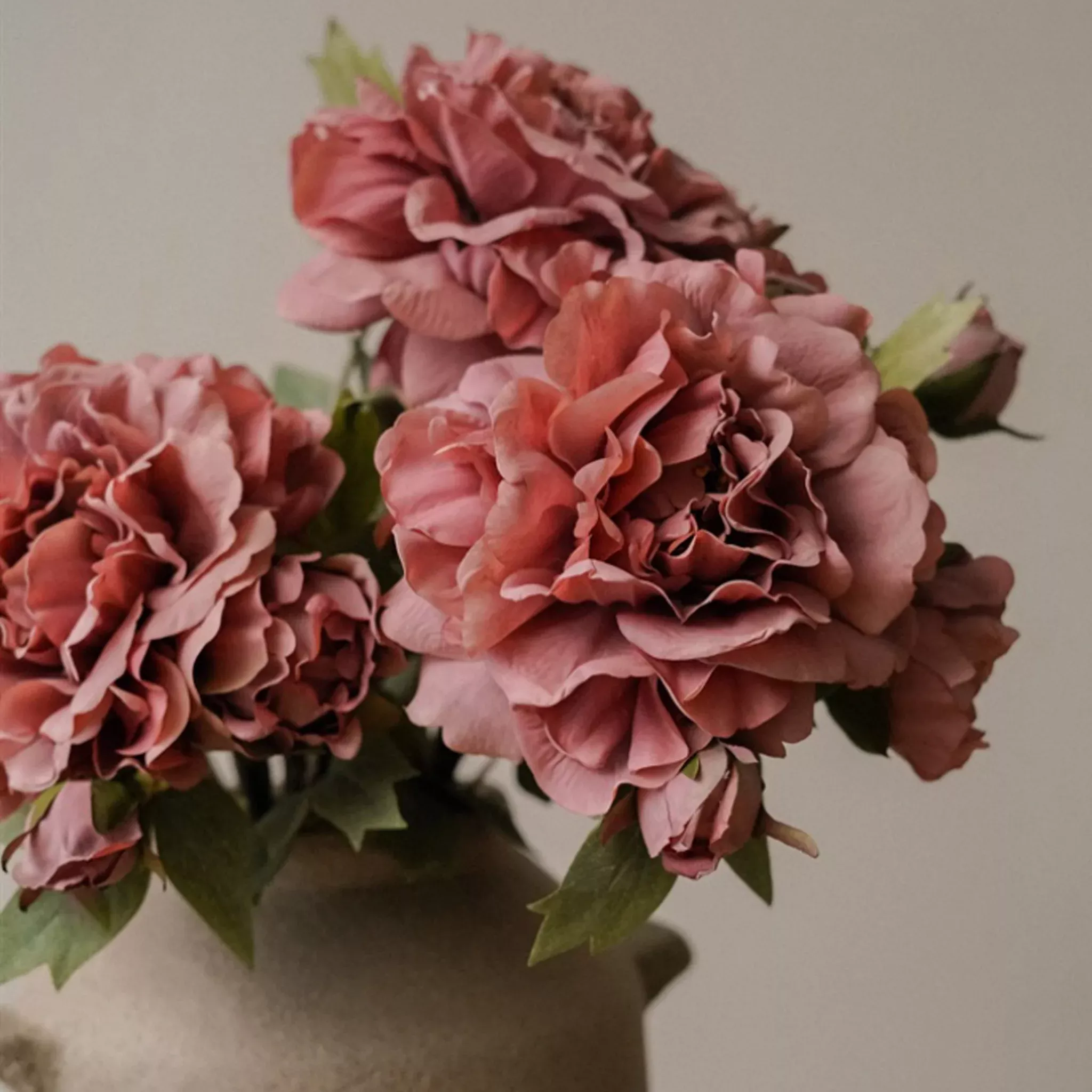 Peony Floral Stem in Blush Pink