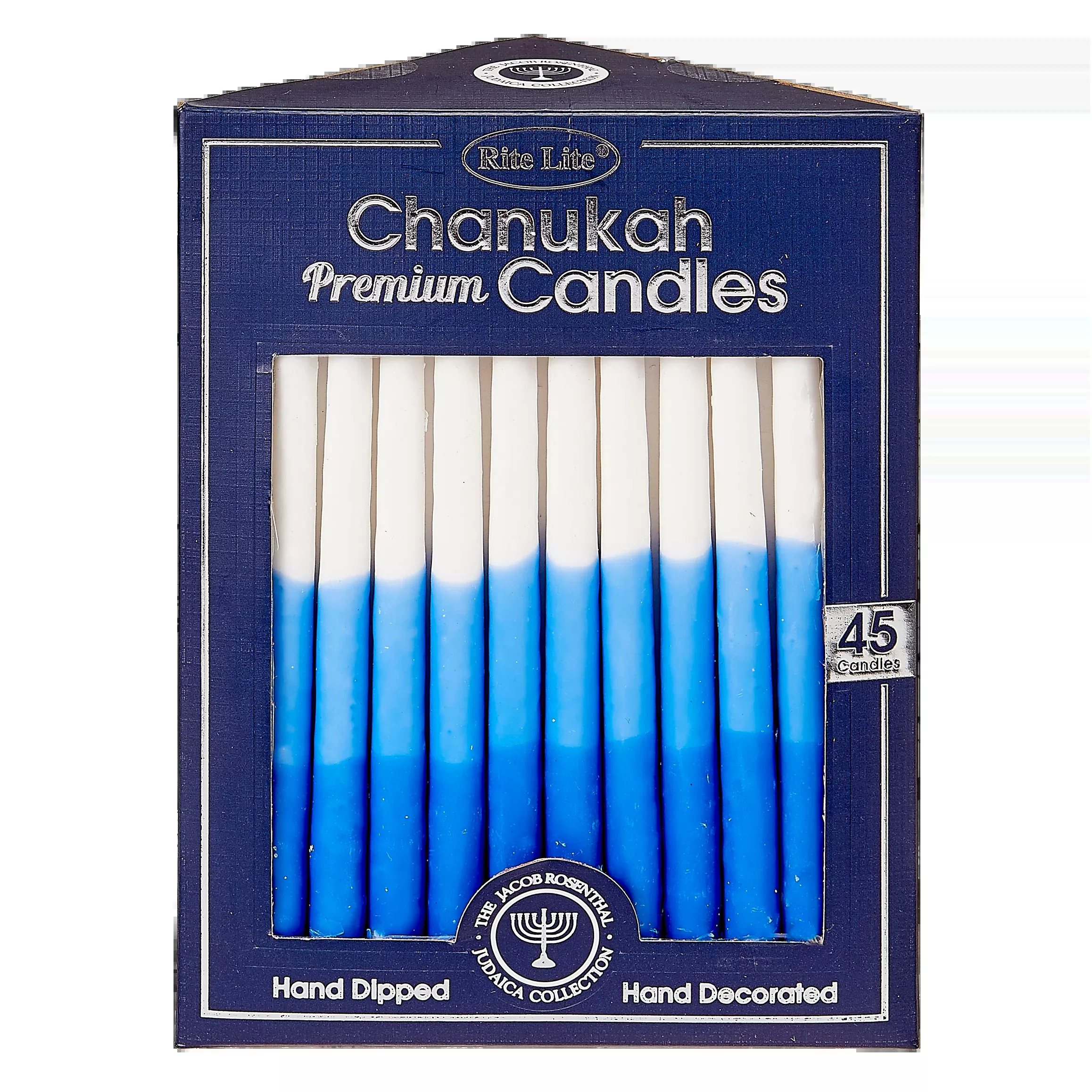 Premium Hanukkah Candles – Blue, Light Blue & White – 45 Candles