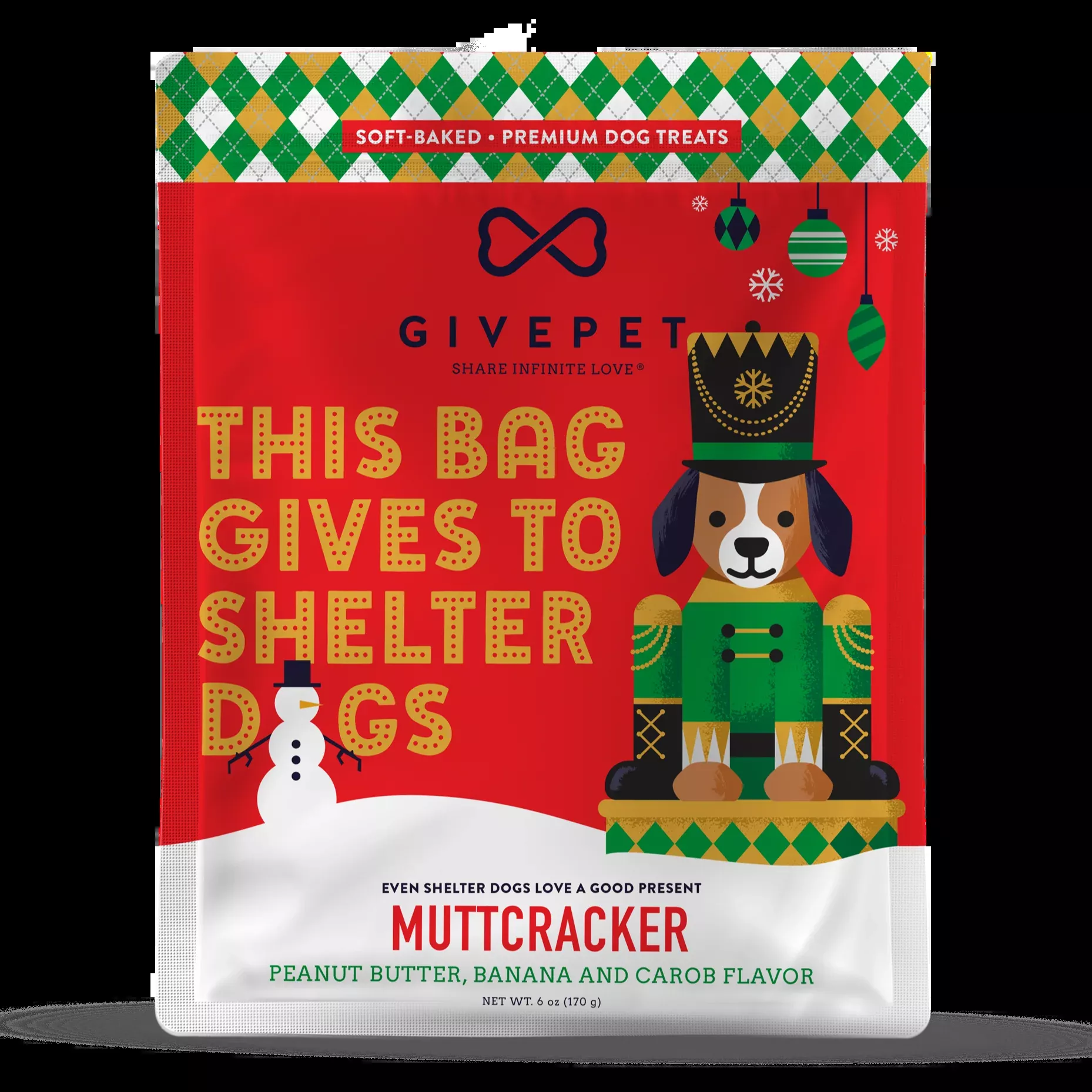 Premium Holiday Dog Treats –Muttcracker – 6oz.