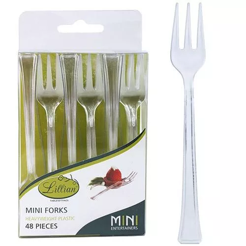 Premium Plastic Mini Serving Disposable Utensils – 48pc