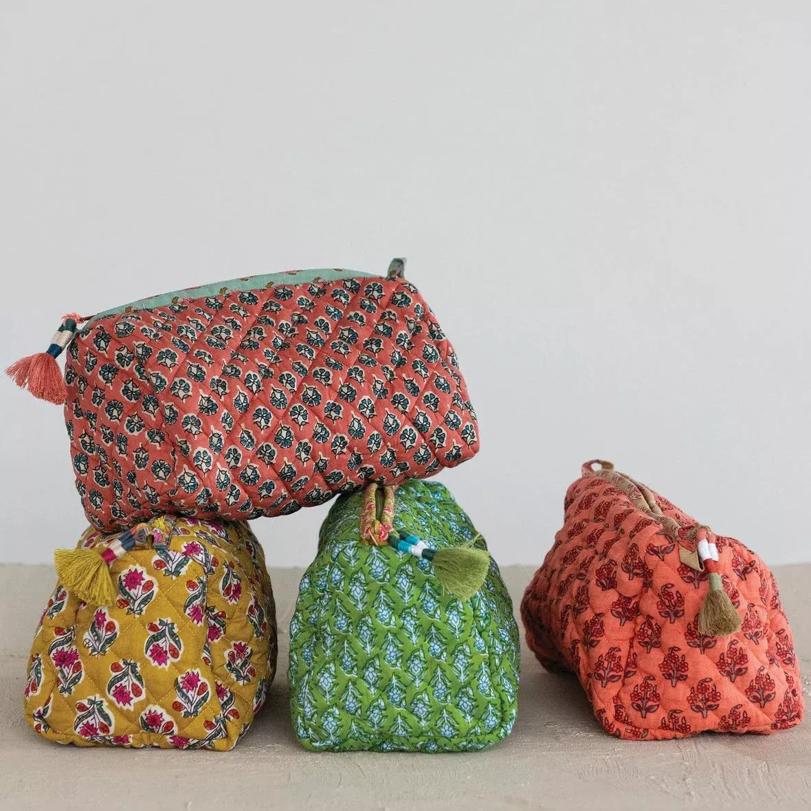 Quilted Voile Printed Pouch
