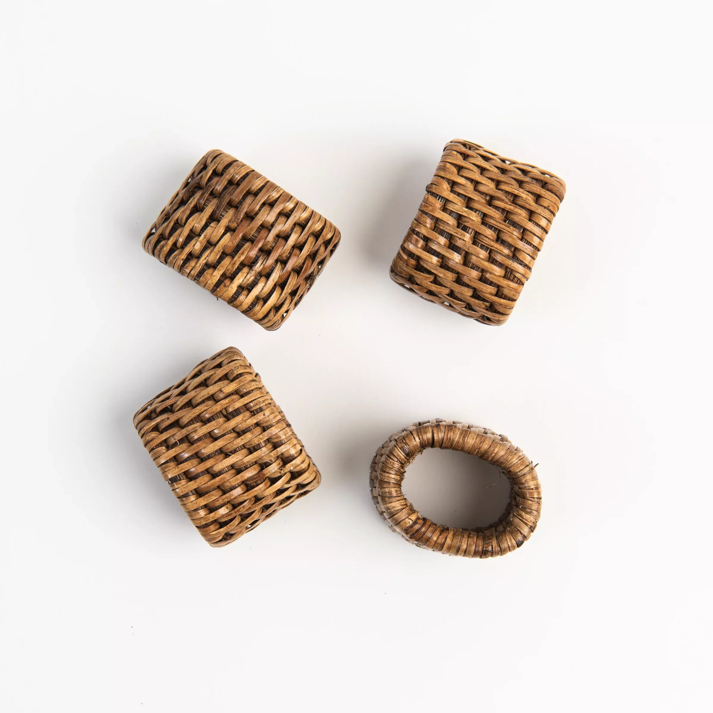 Rattan Oval Napkin Rings, Set of 4