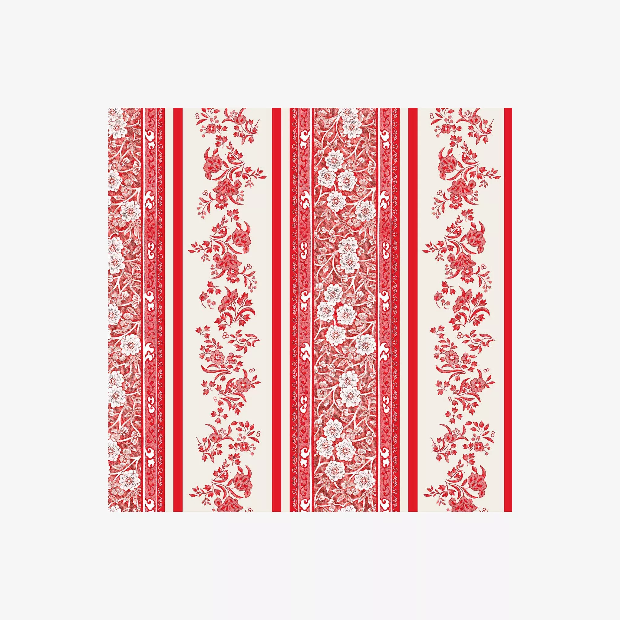 Red Burleigh Stripe Cocktail Napkin