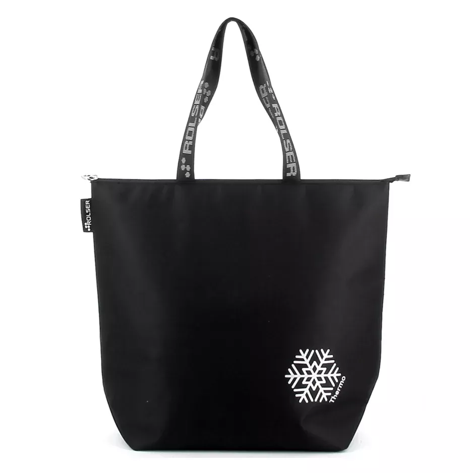 Rolser Thermo Cooler Bag with Zip Closure and Two Handles – Black