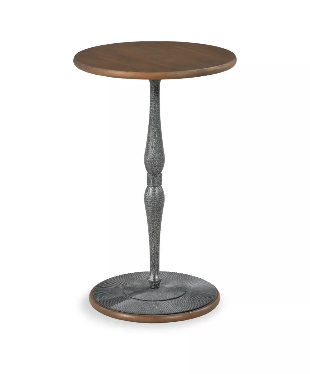 Rosa Drink Table in Laurel Finish and Hammered Steel Base