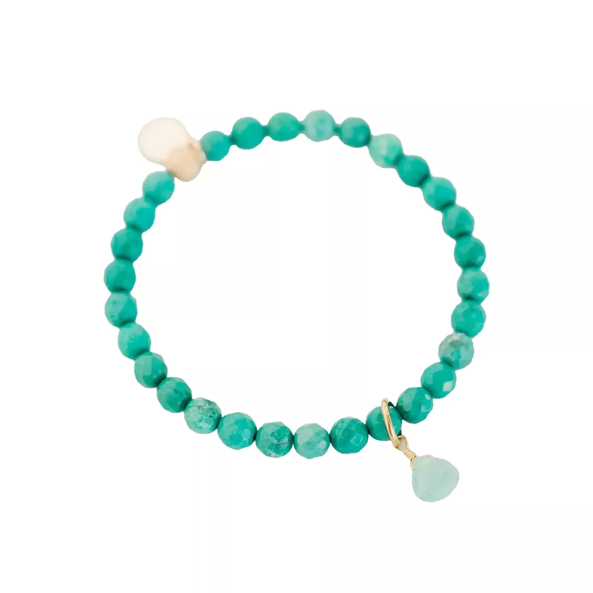 Royal Gemstone Beaded Bracelet in Green Turquoise