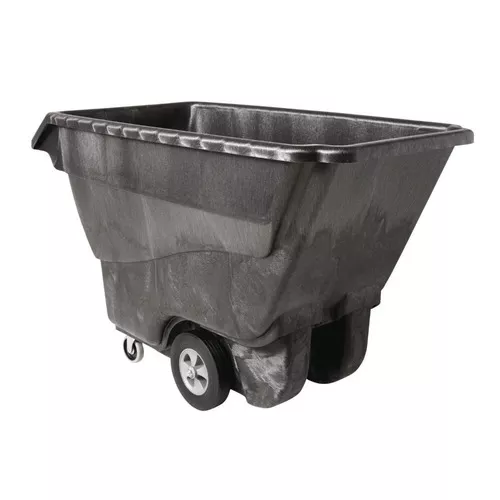 Rubbermaid Commercial FG9T1500BLA 1250 lbs. Capacity Rectangular Structural Foam Tilt Truck - Black