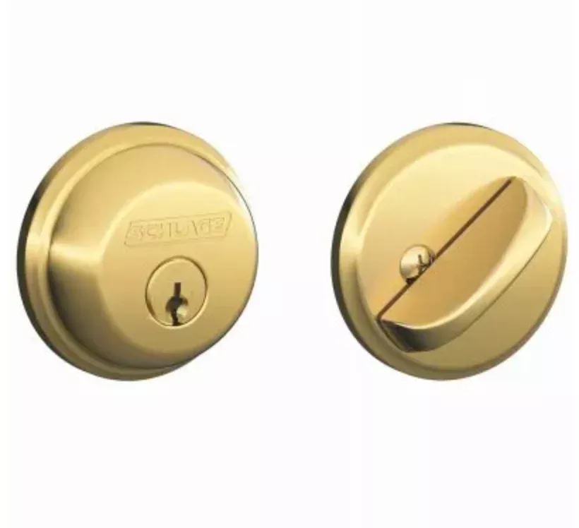 Schlage Bright Brass Single-Cylinder Deadbolt Lock