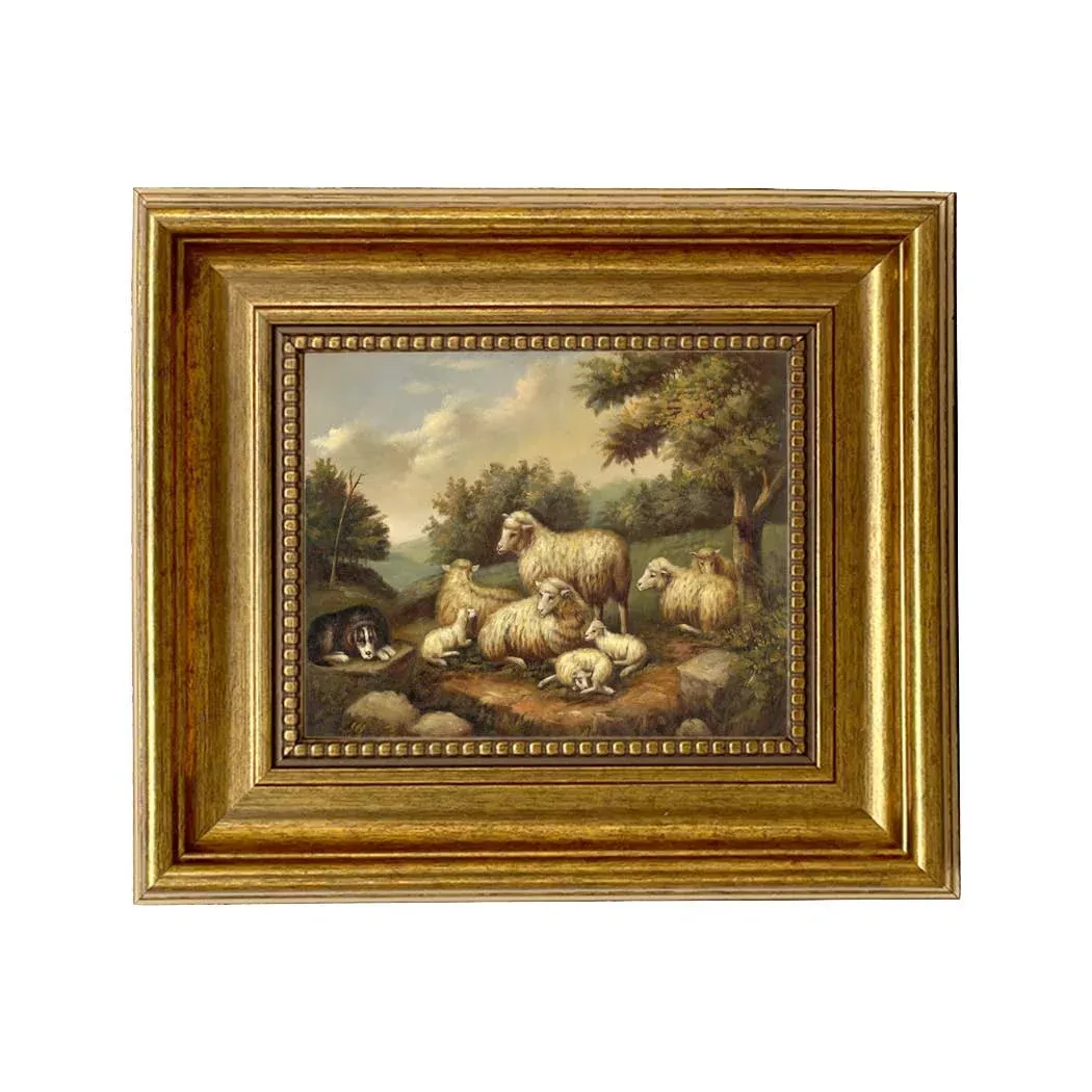 Sheep in Landscape Vintage Print