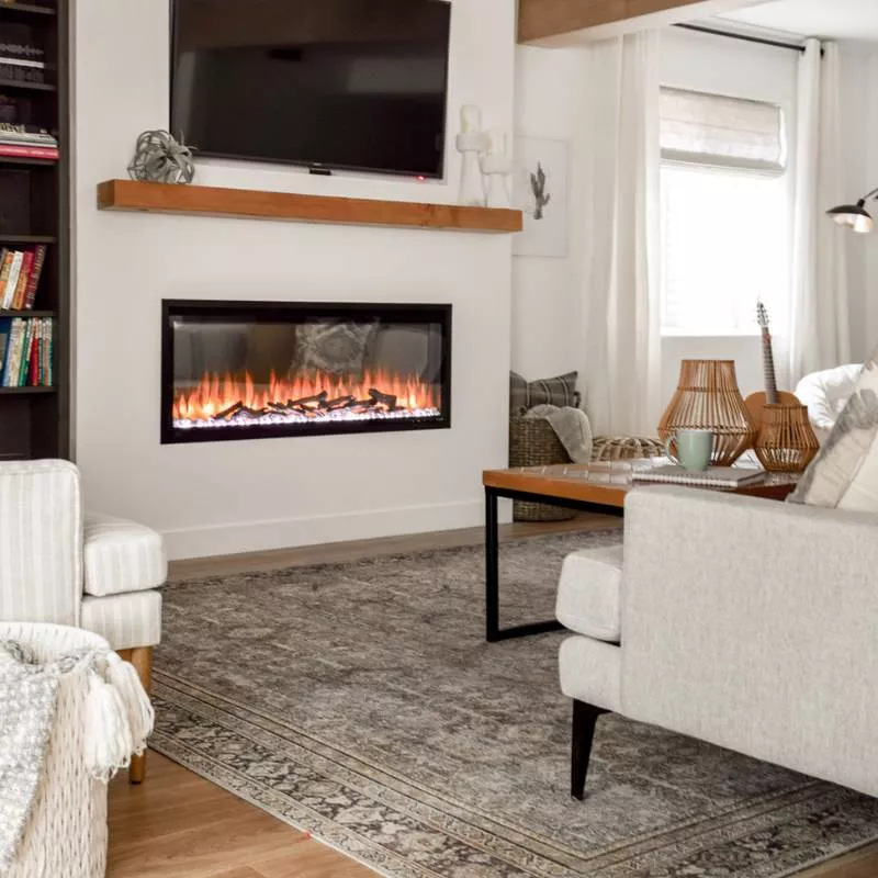 Simplifire Allusion Platinum 50" Linear Electric Fireplace | SF-ALLP50-BK