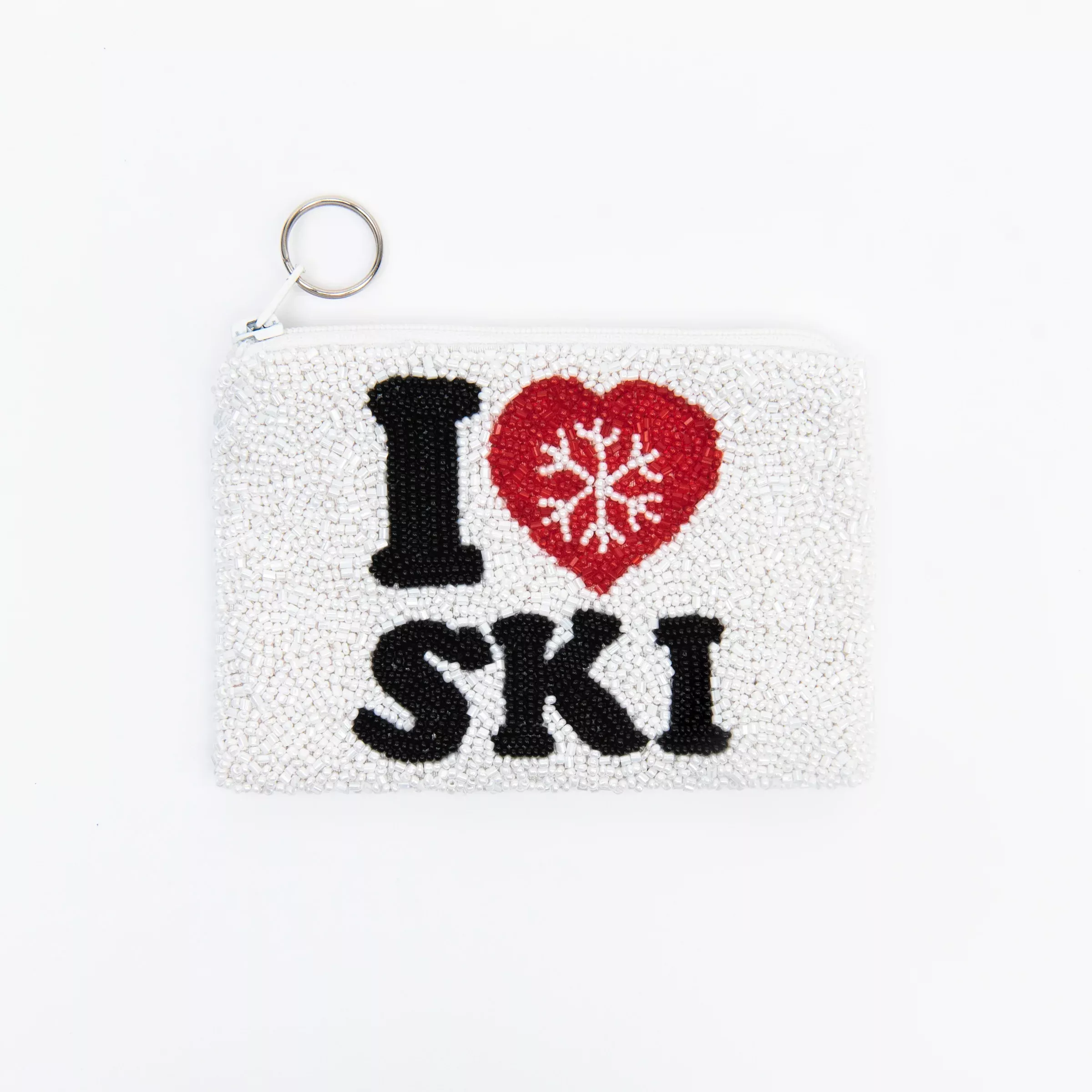 Ski Love Beaded Coin Purse