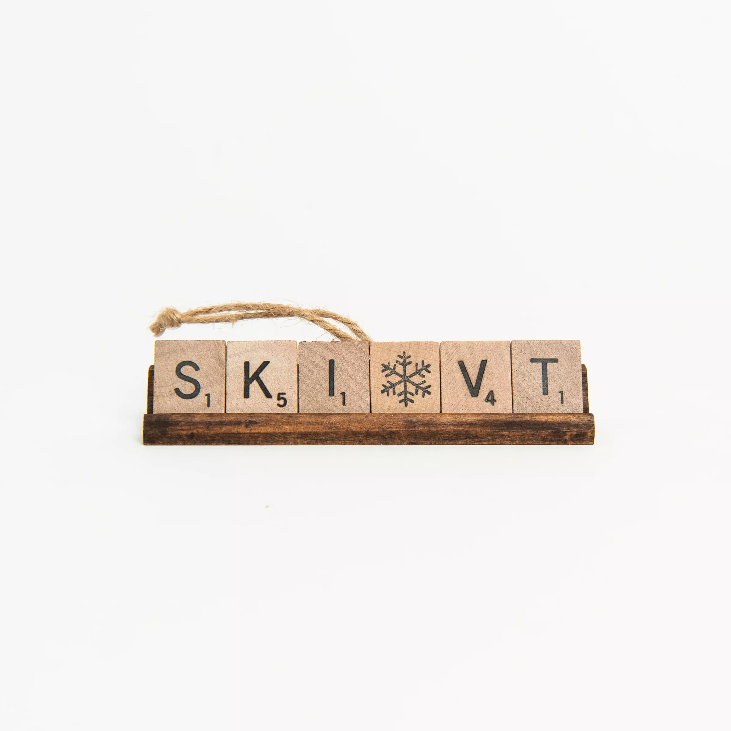 SKI VT Scrabble Ornament