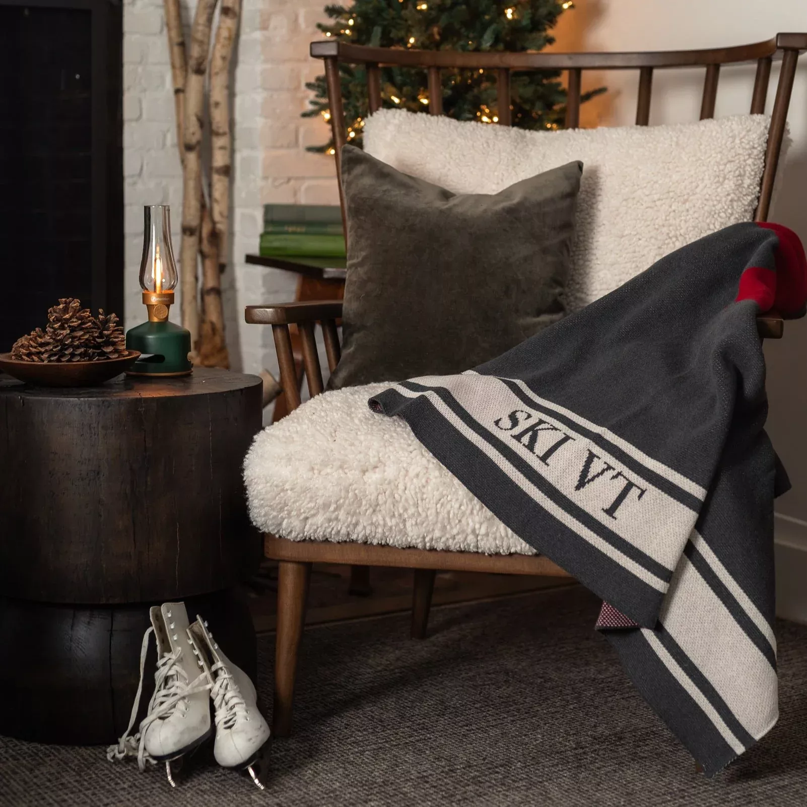 Ski VT Swiss Cross Throw Blanket