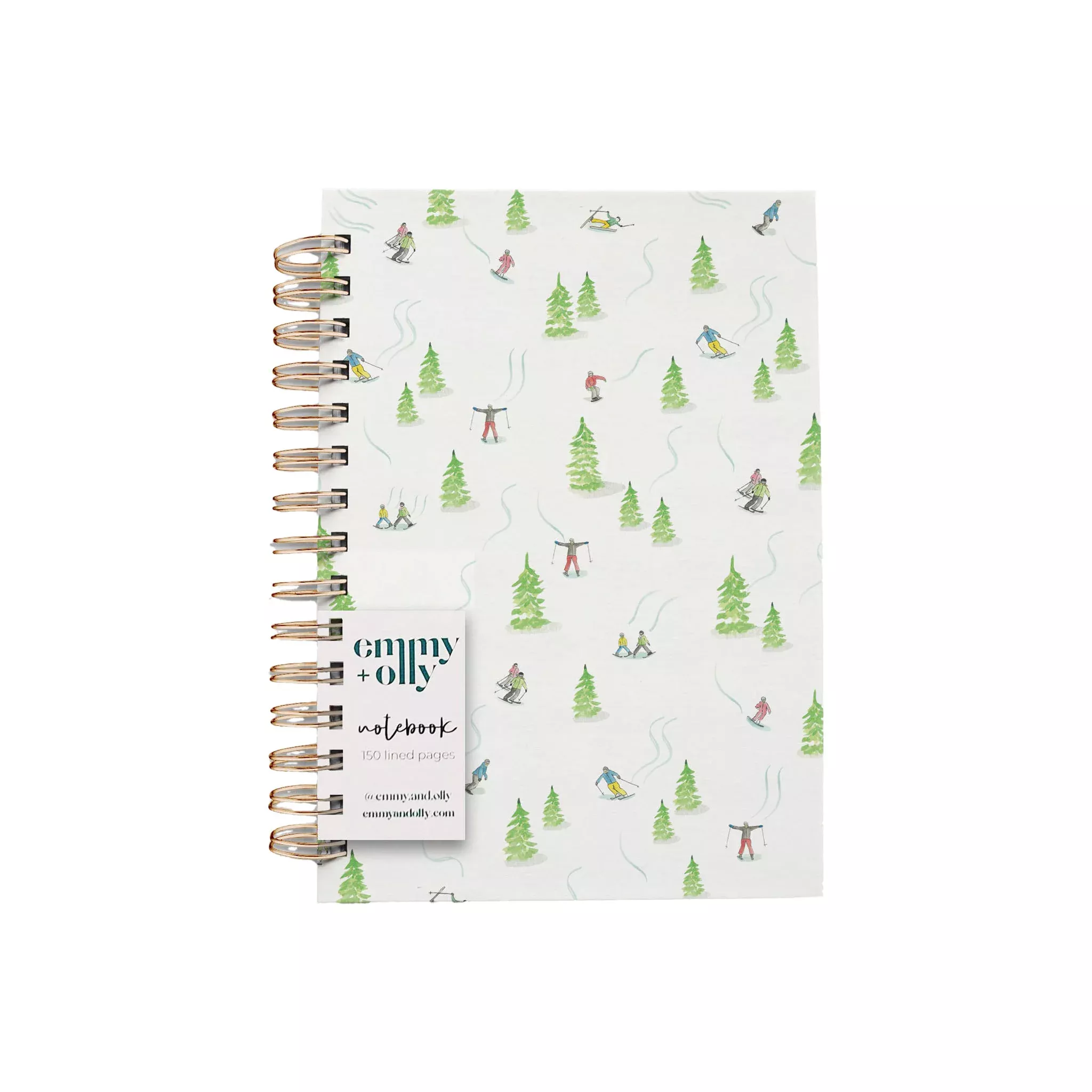 Skiers and Snowboarders Hardcover Notebook