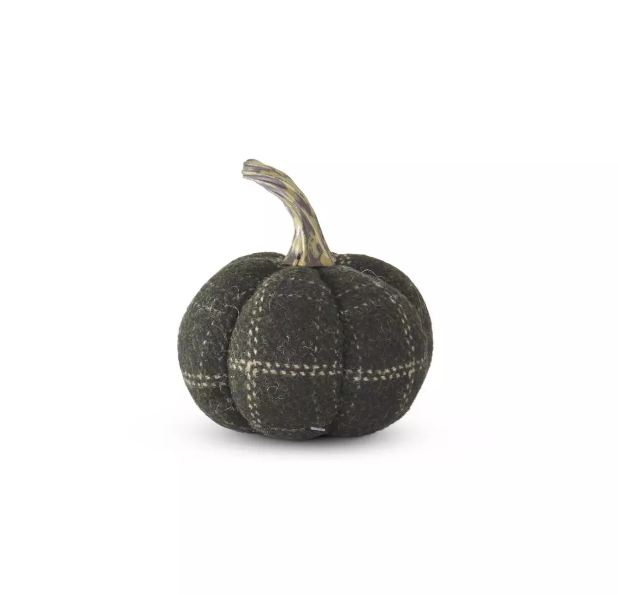 Small Green & Tan Plaid Pumpkin