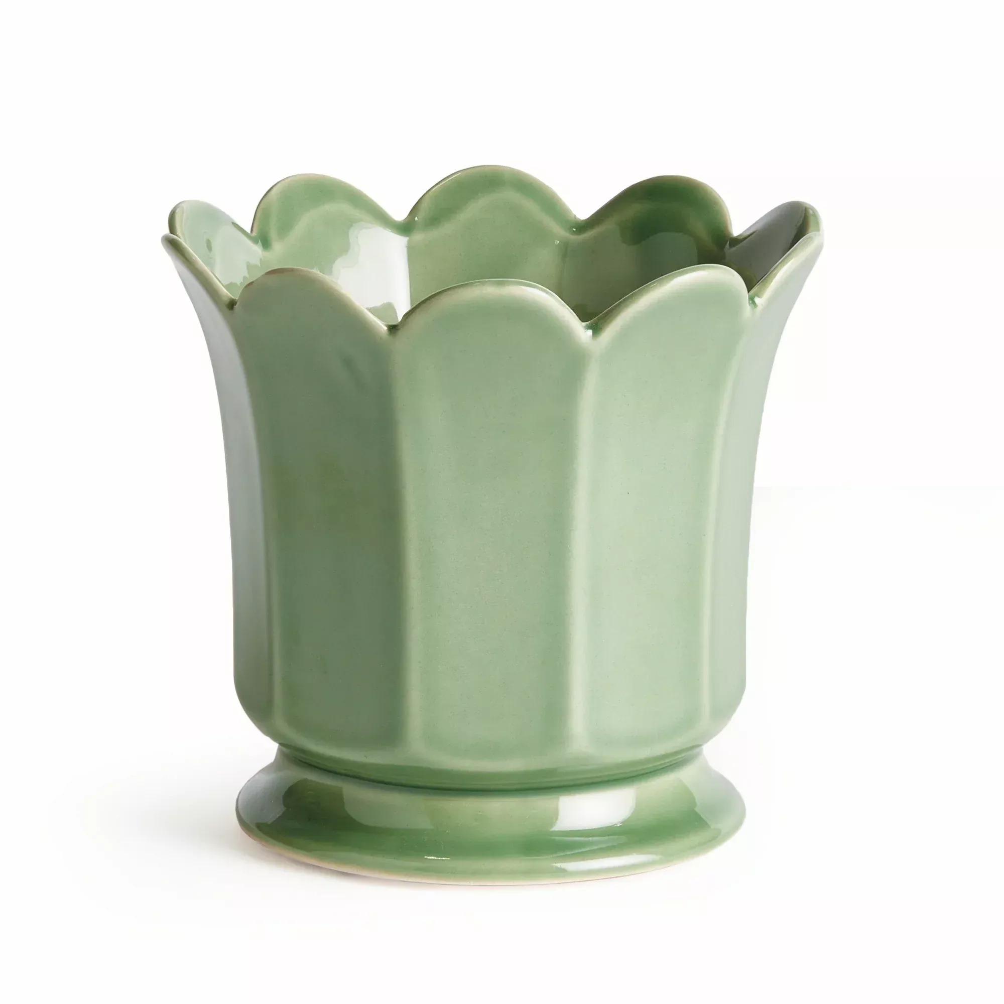 Small Maline Footed Pot in Green