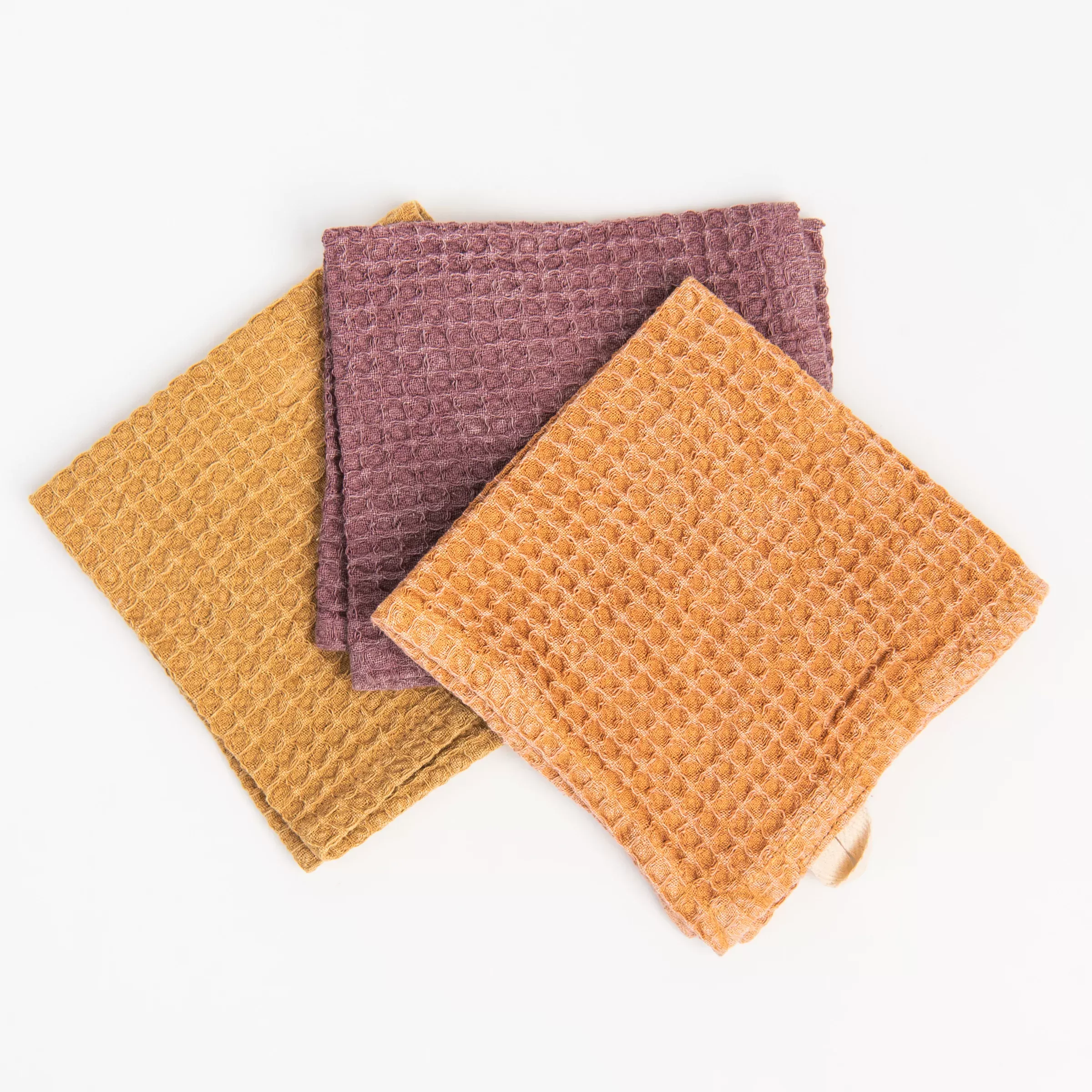 Stonewashed Waffle Dish Cloths, Set of 3