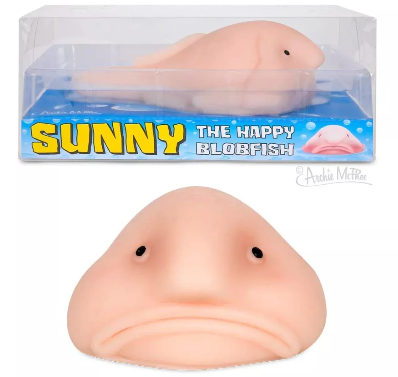 Sunny The Blobfish A Squishy, Stretchy, Sticky Toy – 5" long