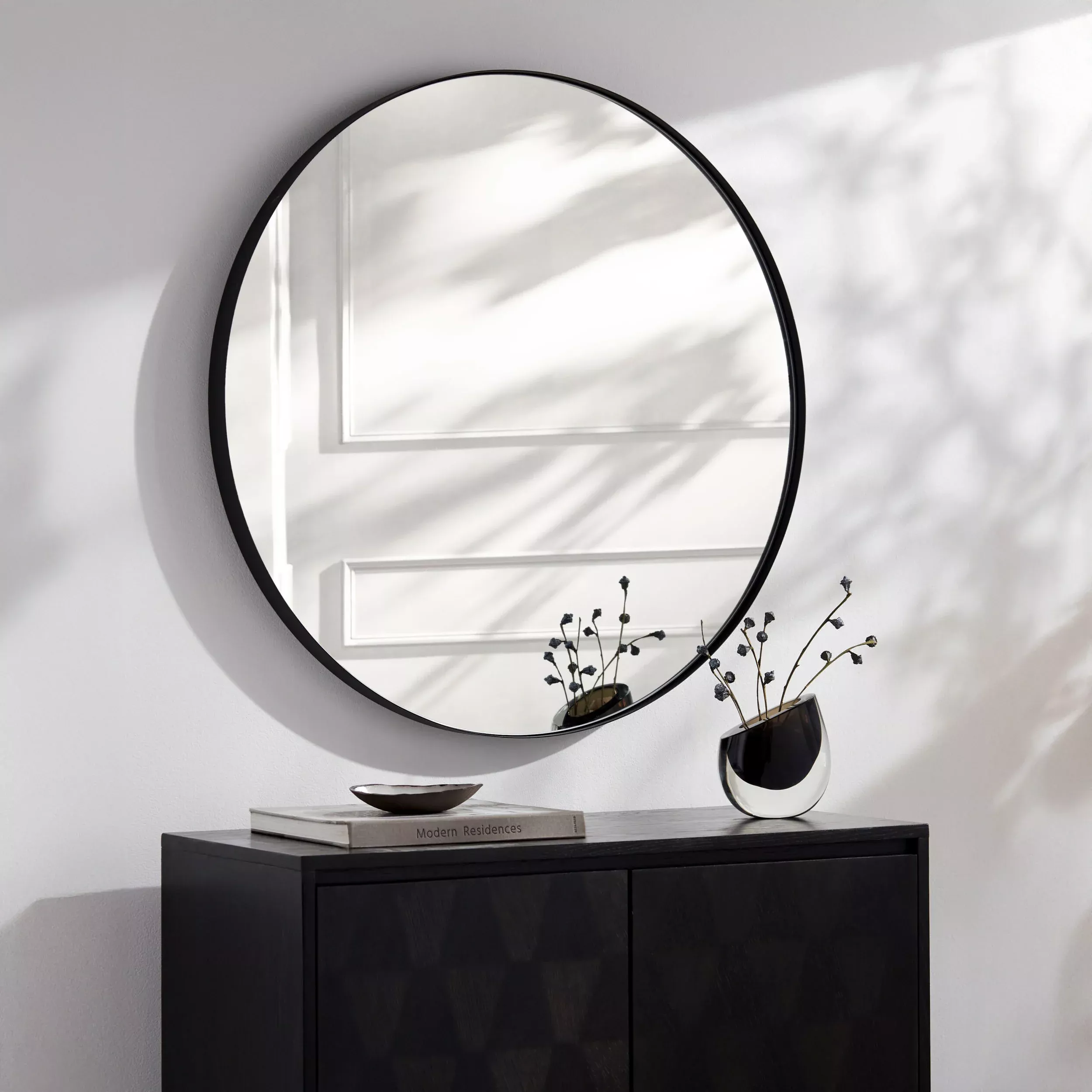 Surya Carbondale Accent Mirror in Matte Black