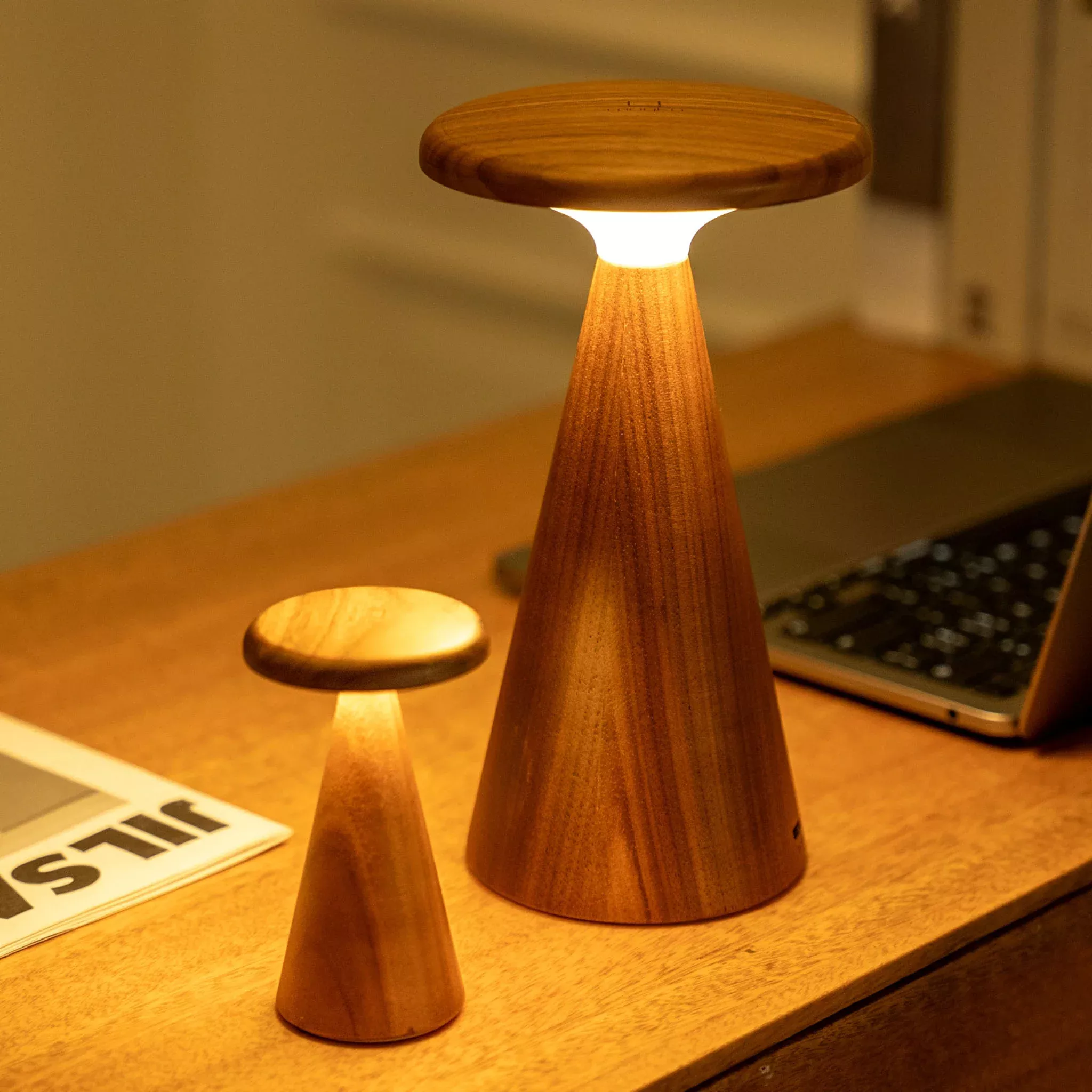 Sylva Table Lamp in Walnut - Mini