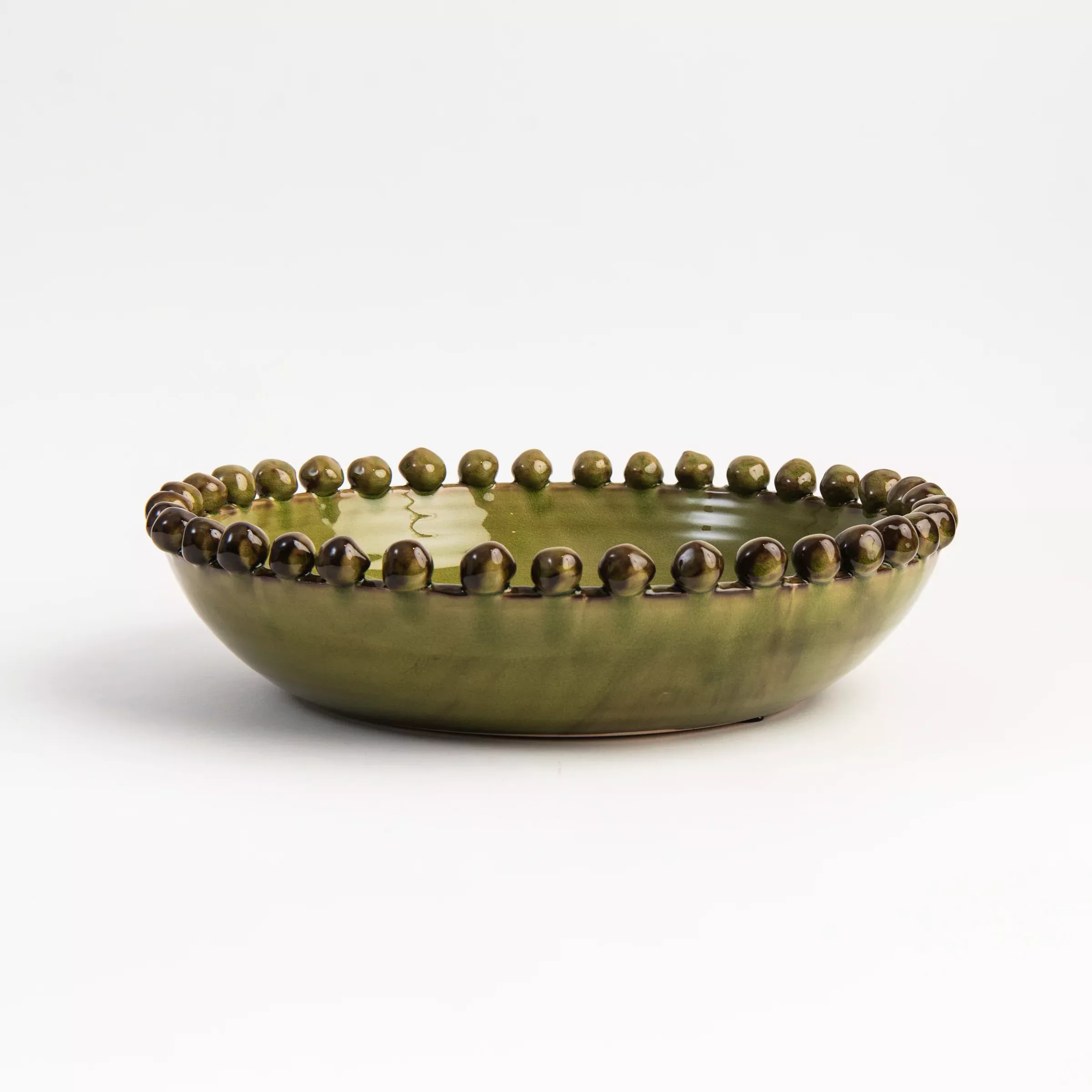 Terracotta Bowl with Hobnail Edge