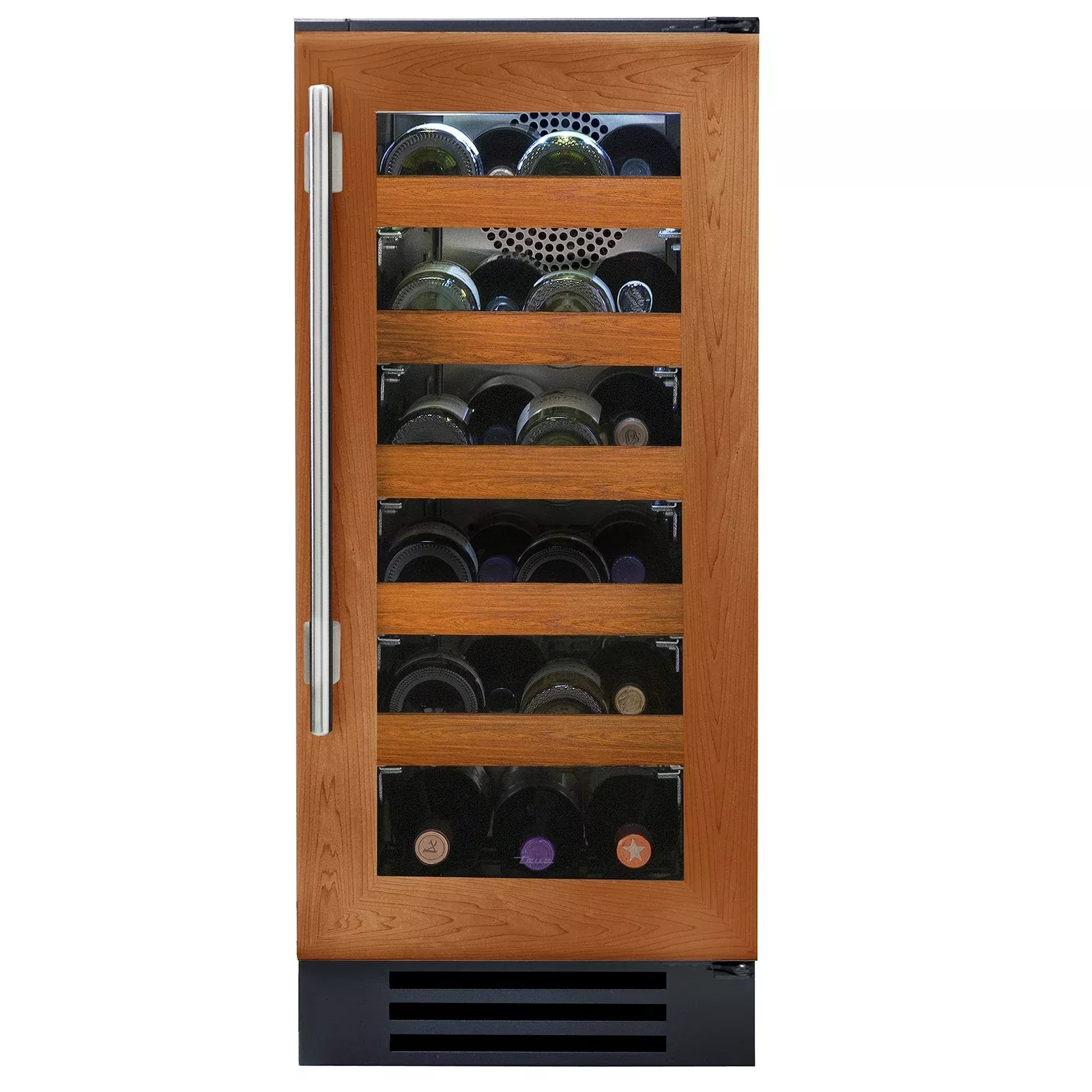 True 15-Inch Undercounter Single Zone Wine Refrigerator with Panel Ready Glass Door, 5 Pullout Wine Shelves (Left Hinge) - TWC-15-L-OG-C