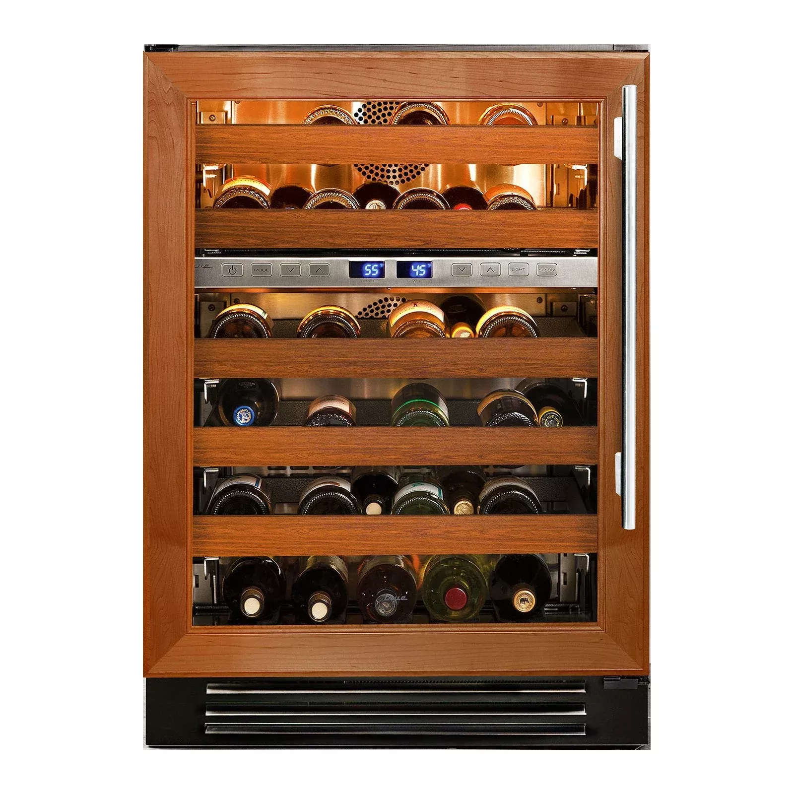 True 24-Inch Undercounter Dual Zone Wine Refrigerator with Panel Ready Glass Door, 5 Pullout Wine Shelves (Right Hinge) - TWC-24DZ-R-OG-C